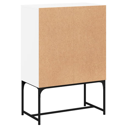Side Cabinet with Glass Doors 69x37x100 cm White