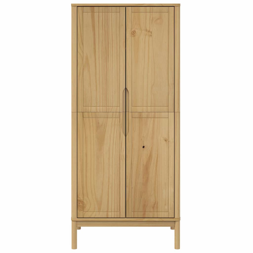 vidaXL Wardrobe "FLORO" Wax Brown 77x53x171 cm Solid Wood Pine 5