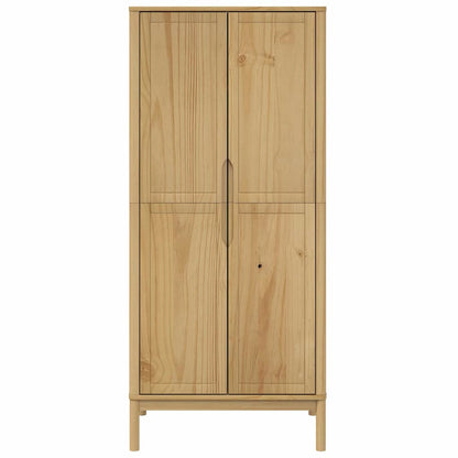 vidaXL Wardrobe "FLORO" Wax Brown 77x53x171 cm Solid Wood Pine 5