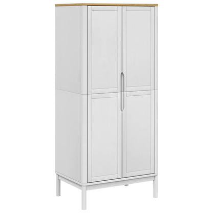 vidaXL Wardrobe FLORO White 77x53x171 cm Solid Wood Pine 2