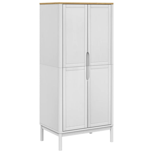 vidaXL Wardrobe FLORO White 77x53x171 cm Solid Wood Pine 2