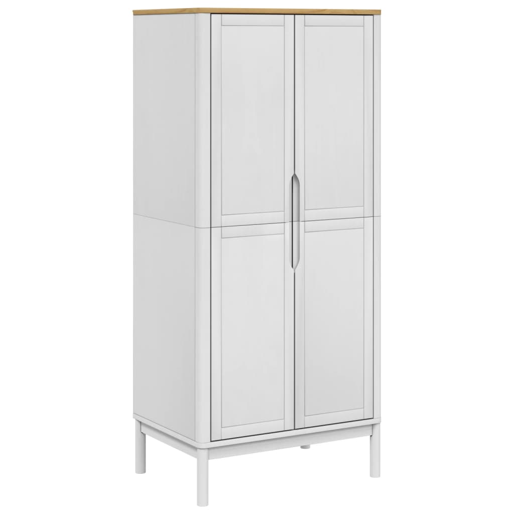 Wardrobe "FLORO" 77x53x171 cm Solid Wood Pine White
