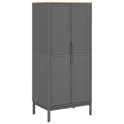 vidaXL Wardrobe FLORO Grey 77x53x171 cm Solid Wood Pine 2