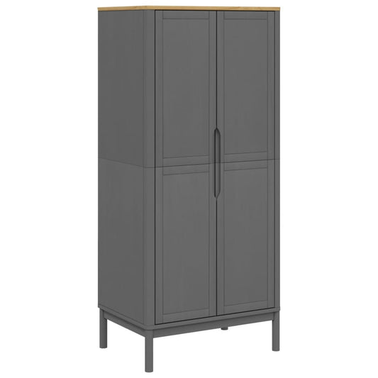 vidaXL Wardrobe FLORO Grey 77x53x171 cm Solid Wood Pine 2