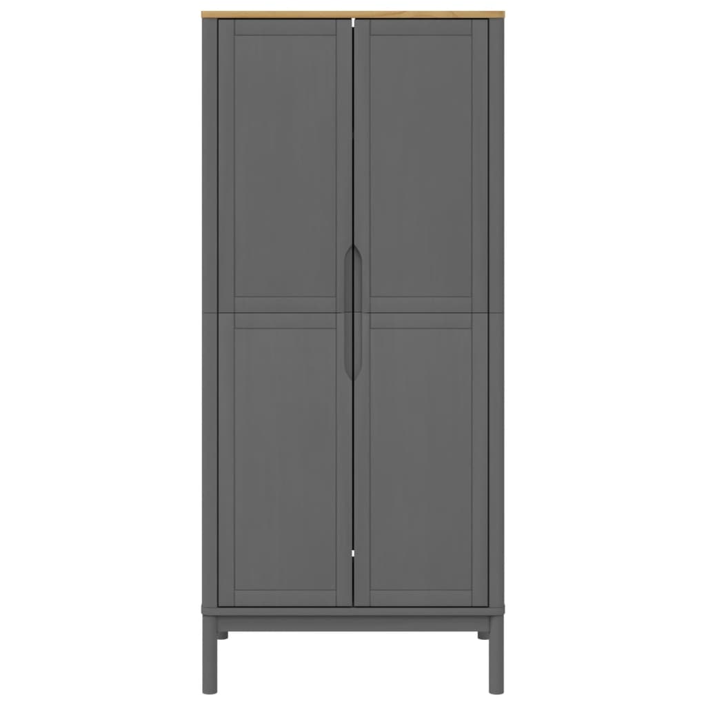 vidaXL Wardrobe FLORO Grey 77x53x171 cm Solid Wood Pine 5