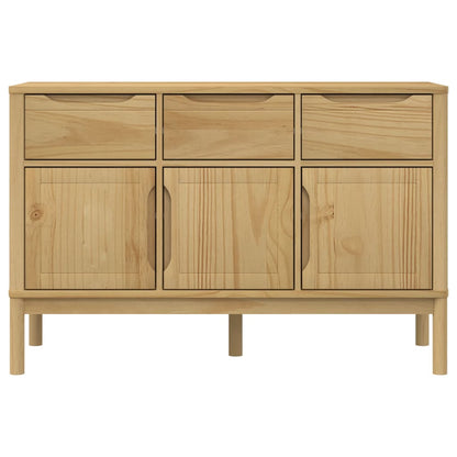 vidaXL Sideboard "FLORO" Wax Brown 114x43x74 cm Solid Wood Pine 4