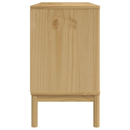 Sideboard "FLORO" 114x43x74 cm Solid Wood Pine Wax brown