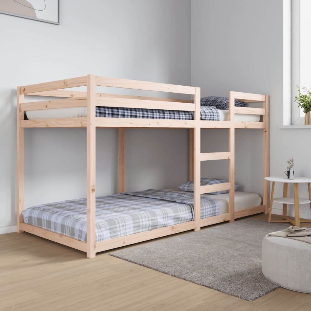 Bunk Bed without Mattress Solid Wood Pine Natural 90 x 200 cm
