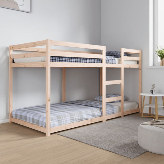 Bunk Bed without Mattress Solid Wood Pine Natural 90 x 200 cm