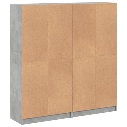vidaXL Bookcase with Doors Concrete Grey 136x37x142 cm Engineered Wood 6