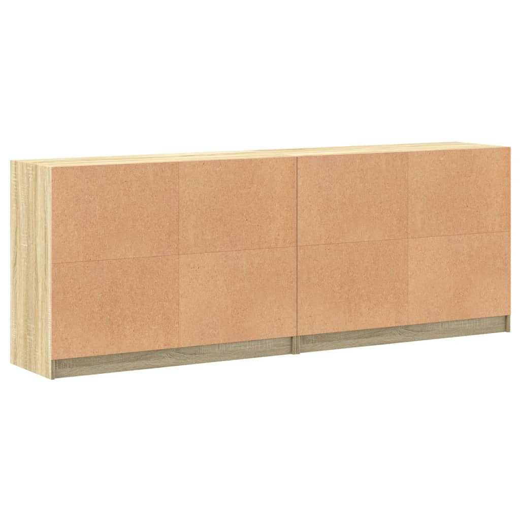vidaXL Bookcase with Doors Sonoma Oak 204x37x75 cm Engineered Wood 5