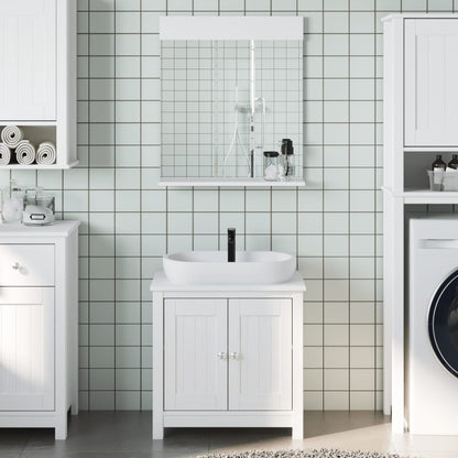 vidaXL Bathroom Furniture Set "BERG" Solid Wood Pine White Depth 34 cm