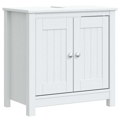 vidaXL 3 Piece Bathroom Furniture Set BERG White Solid Wood Pine 4
