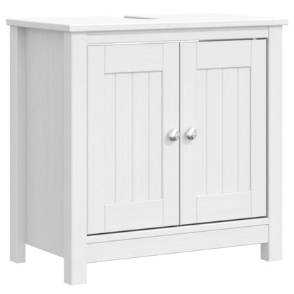 vidaXL 3 Piece Bathroom Furniture Set BERG White Solid Wood Pine 4