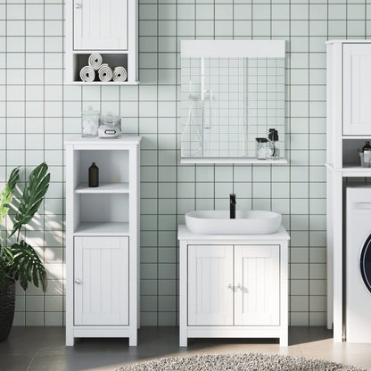 vidaXL 3 Piece Bathroom Furniture Set BERG White Solid Wood Pine 1