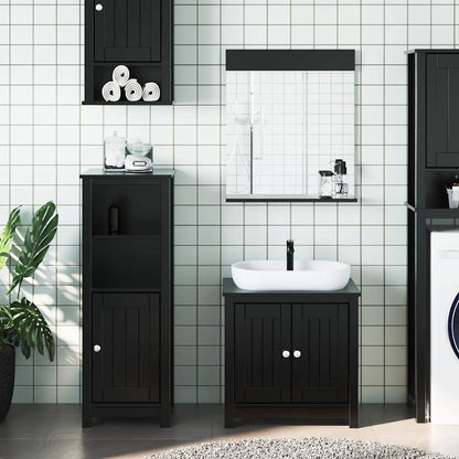 vidaXL Bathroom Furniture Set "BERG" Solid Wood Pine Black Depth 34 cm