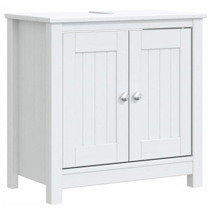 vidaXL 3 Piece Bathroom Furniture Set "BERG" White Solid Wood Pine 4