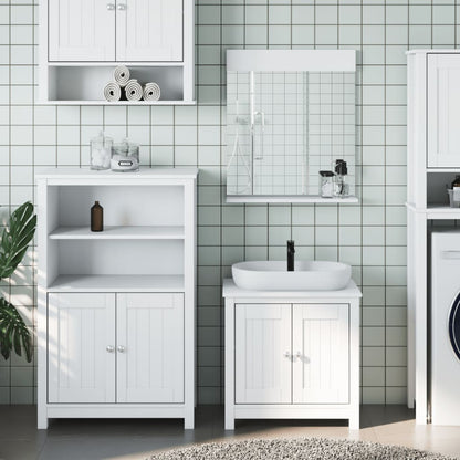 vidaXL 3 Piece Bathroom Furniture Set "BERG" White Solid Wood Pine 1