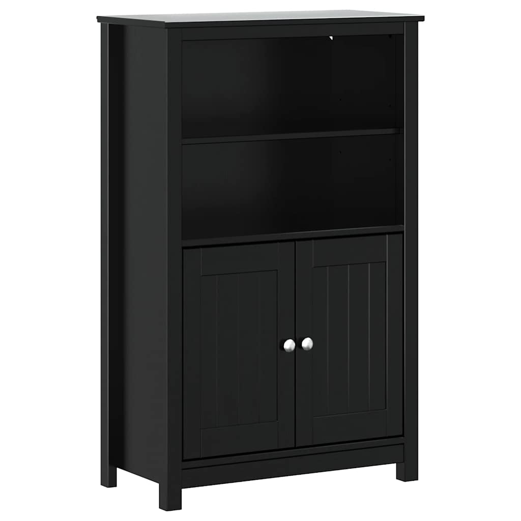 vidaXL 3 Piece Bathroom Furniture Set "BERG" Black Solid Wood Pine 3