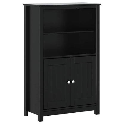 vidaXL 3 Piece Bathroom Furniture Set "BERG" Black Solid Wood Pine 3