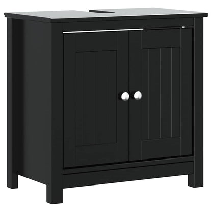vidaXL 3 Piece Bathroom Furniture Set "BERG" Black Solid Wood Pine 4