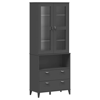 vidaXL Highboard "VIKEN" Anthracite Grey 80x40x200 cm Solid Wood Pine 2