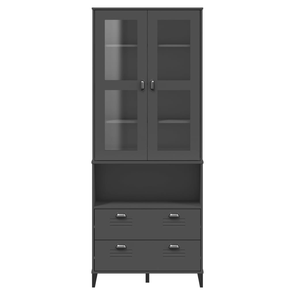 vidaXL Highboard "VIKEN" Anthracite Grey 80x40x200 cm Solid Wood Pine 4