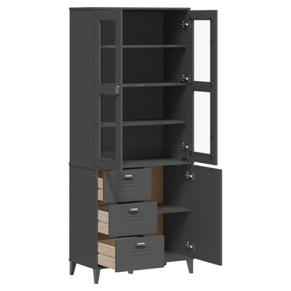 vidaXL Highboard "VIKEN" Anthracite Grey 80x40x190 cm Solid Wood Pine 5