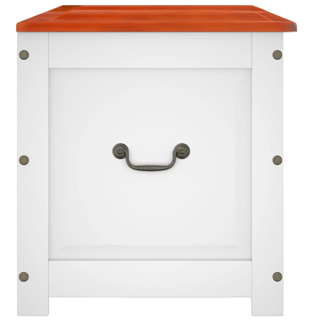 vidaXL Storage Chest with Lid Brown and White Solid Wood Acacia 5