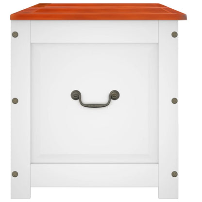 vidaXL Storage Chest with Lid Brown and White Solid Wood Acacia 5