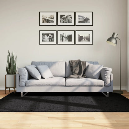 Rug OVIEDO Short Pile Black 140 x 200 cm