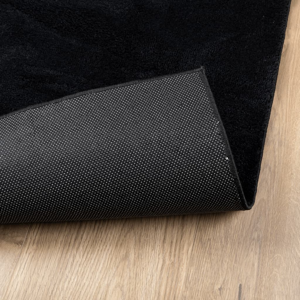 Rug OVIEDO Short Pile Black 200 x 280 cm