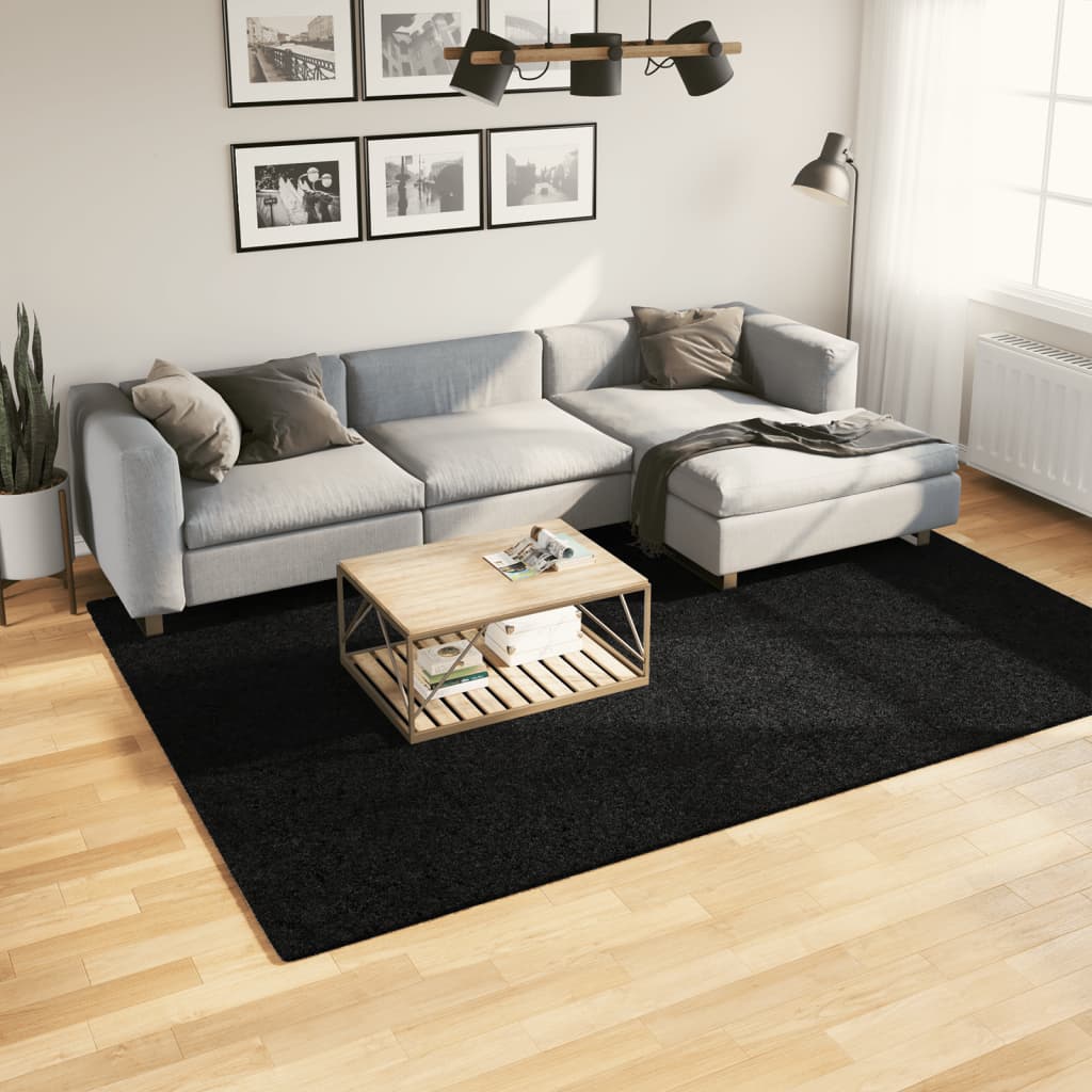 Rug OVIEDO Short Pile Black 200 x 280 cm
