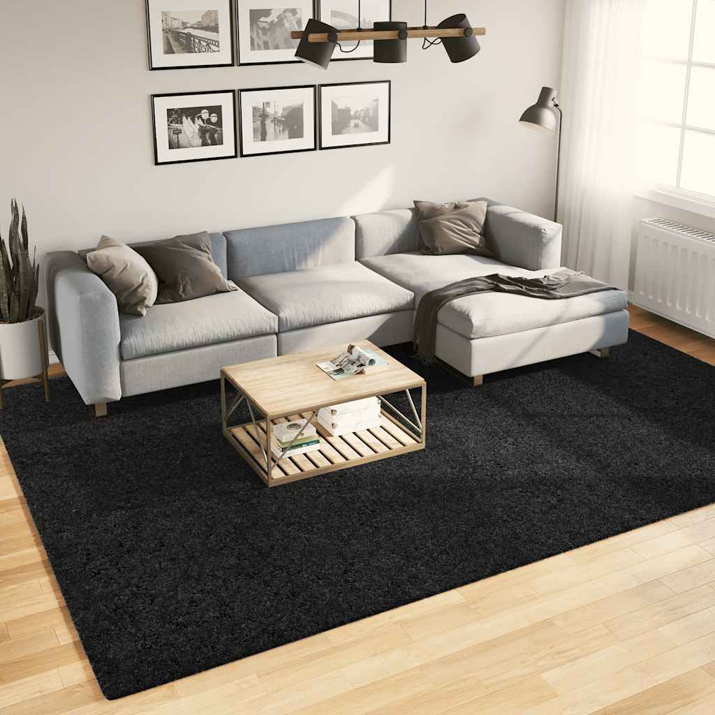 Rug OVIEDO Short Pile Black 240 x 340 cm