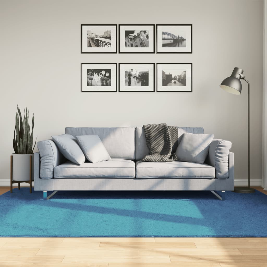 Rug OVIEDO Short Pile Turquoise 160 x 230 cm