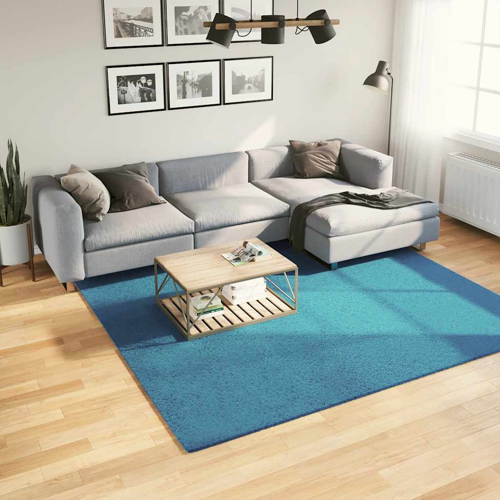 Rug OVIEDO Short Pile Turquoise 240 x 240 cm