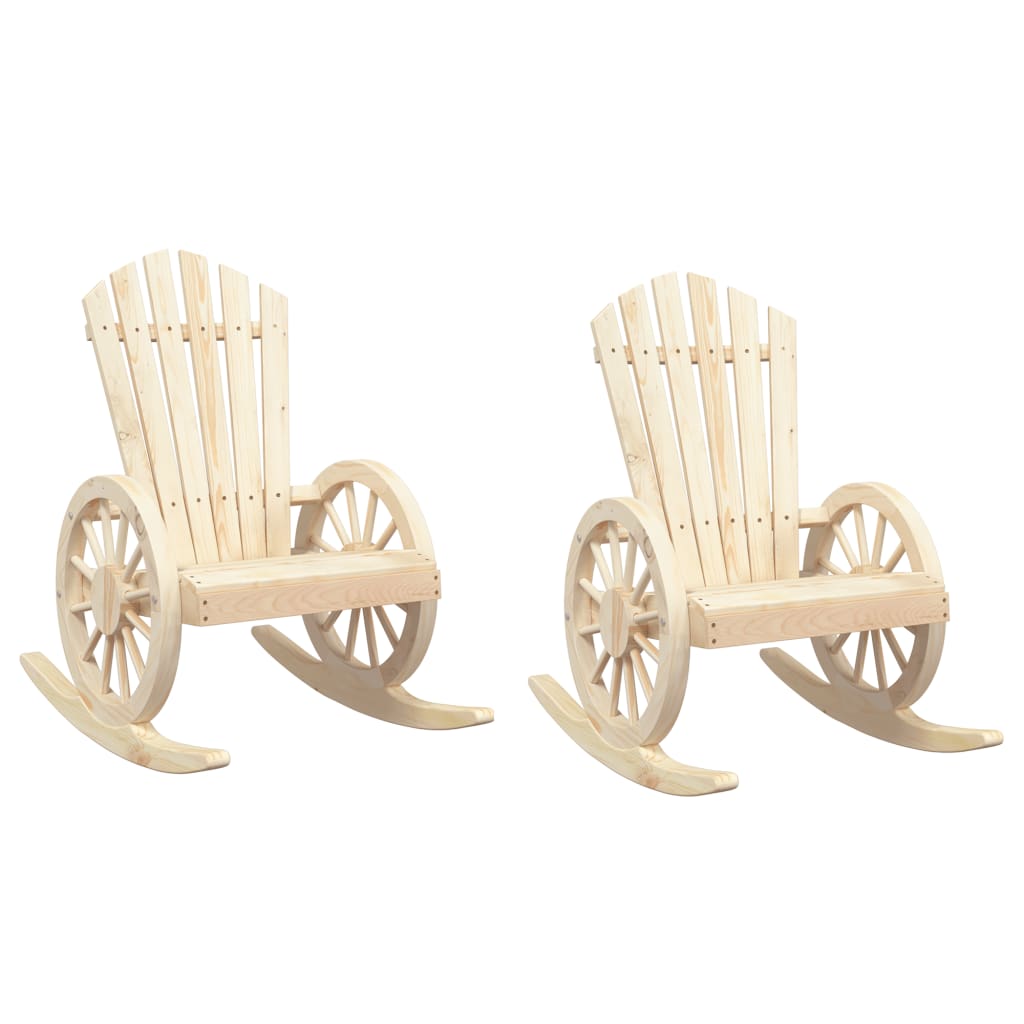 vidaXL Rocking Adirondack Chairs 2 pcs Solid Wood Fir 2