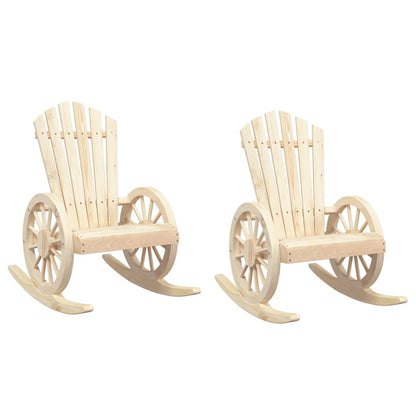 vidaXL Rocking Adirondack Chairs 2 pcs Solid Wood Fir 2