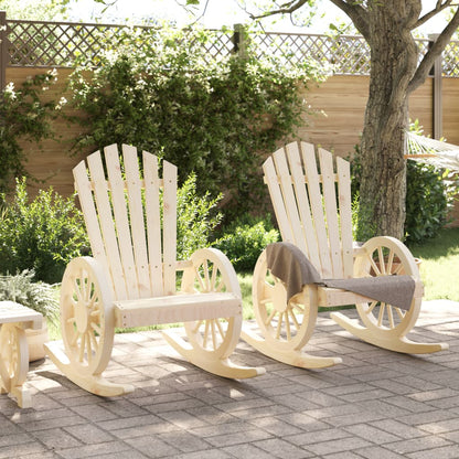 vidaXL Rocking Adirondack Chairs 2 pcs Solid Wood Fir 3