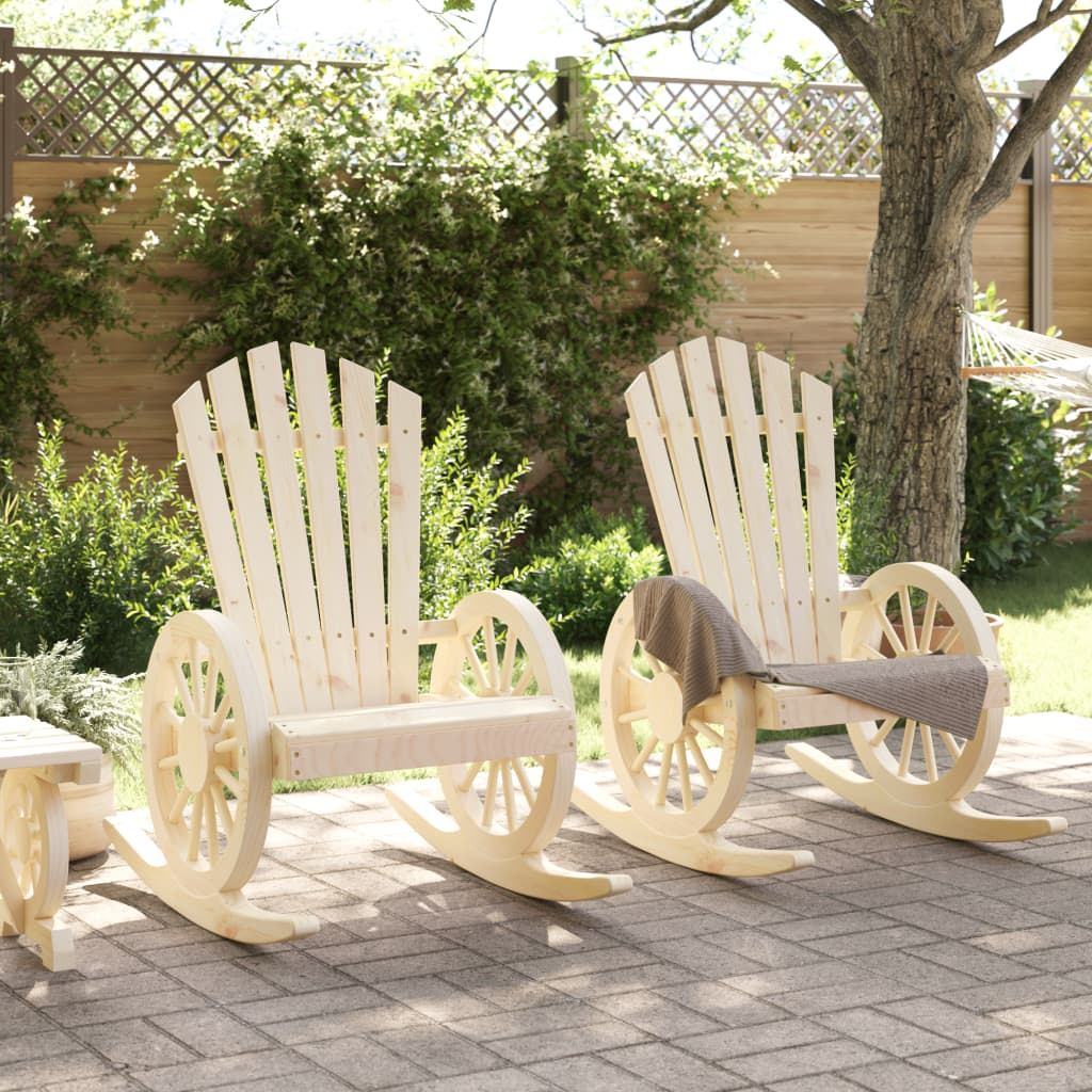 Rocking Adirondack Chair Solid Wood Fir Brown