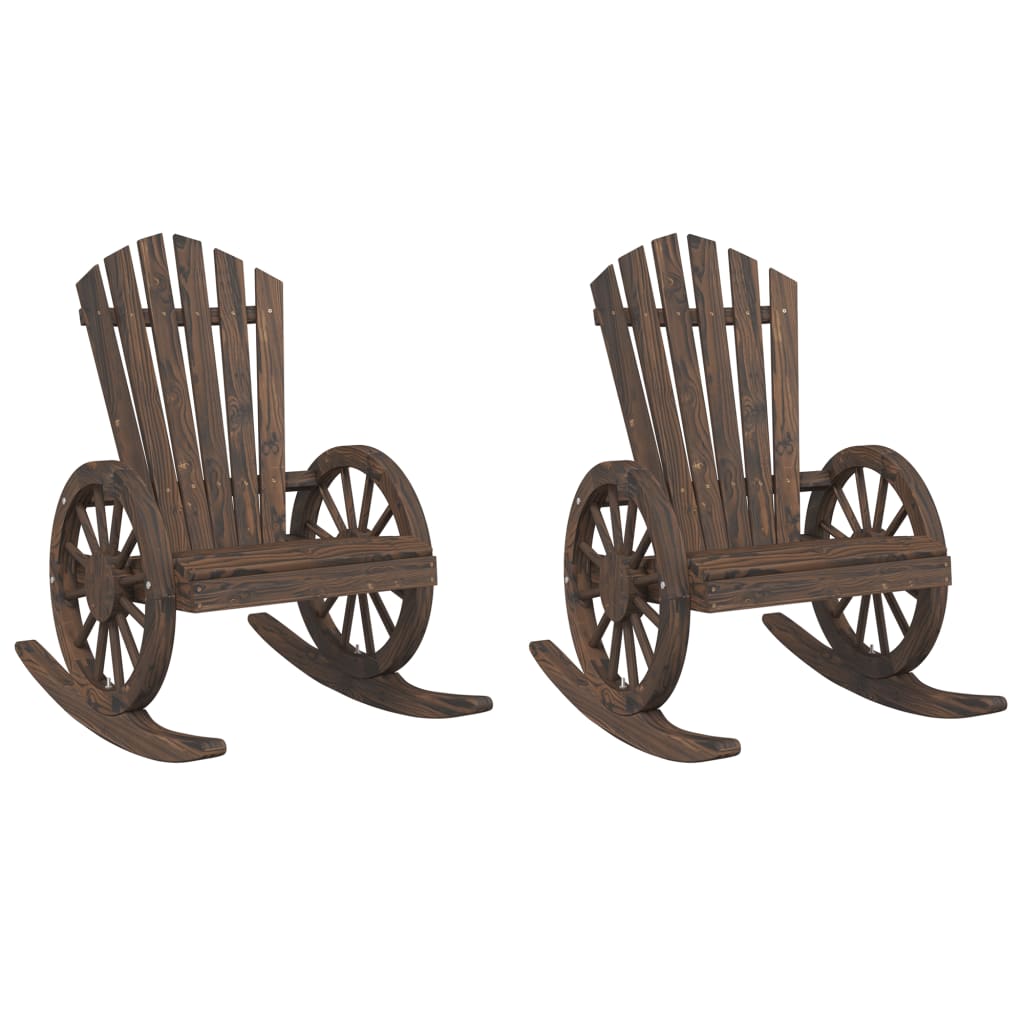vidaXL Rocking Adirondack Chairs 2 pcs Solid Wood Fir 2