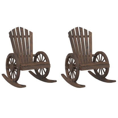 vidaXL Rocking Adirondack Chairs 2 pcs Solid Wood Fir 2