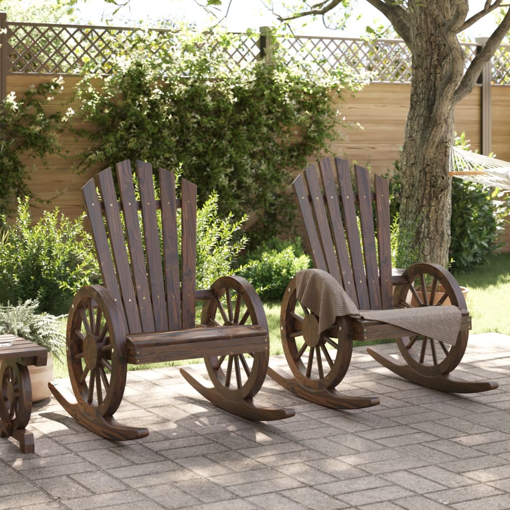 vidaXL Rocking Adirondack Chairs 2 pcs Solid Wood Fir 3