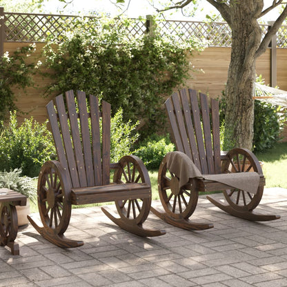 vidaXL Rocking Adirondack Chairs 2 pcs Solid Wood Fir 3