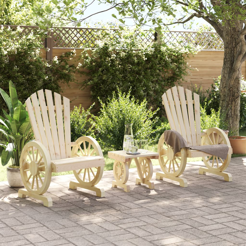 vidaXL 3 Piece Garden Lounge Set Solid Wood Fir 3