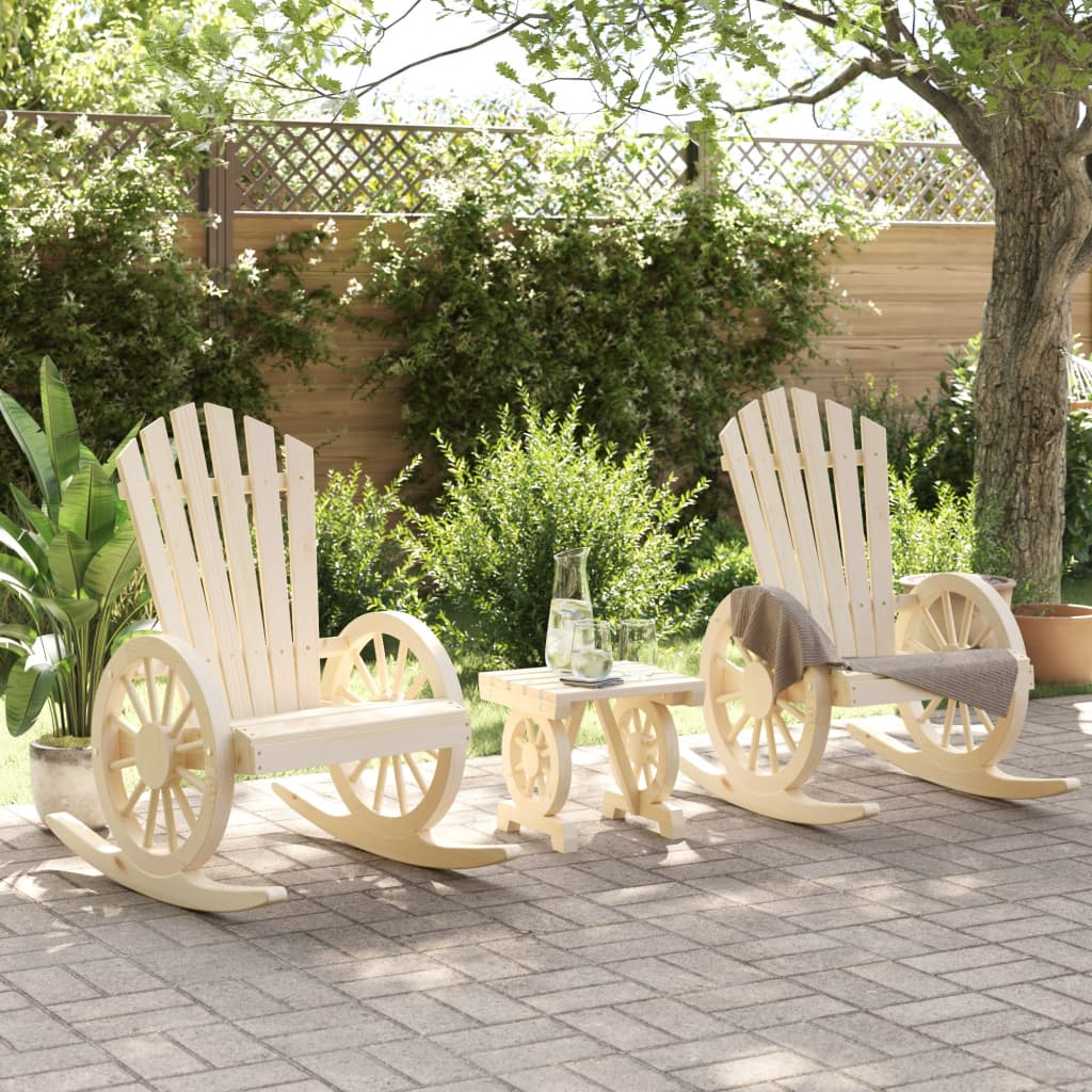 vidaXL 3 Piece Garden Lounge Set Solid Wood Fir 3