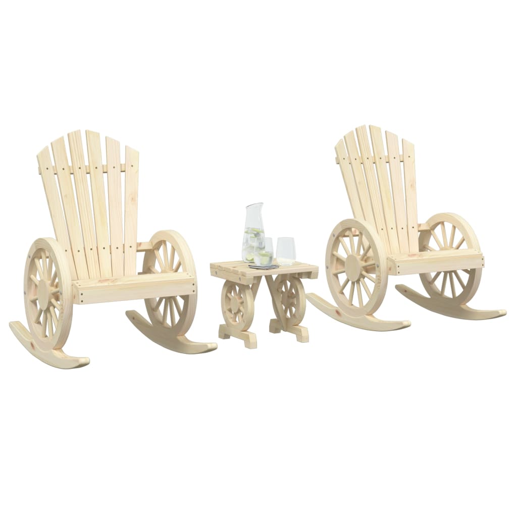 vidaXL 3 Piece Garden Lounge Set Solid Wood Fir 1