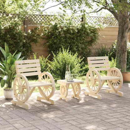 vidaXL 3 Piece Garden Lounge Set Solid Wood Fir 3