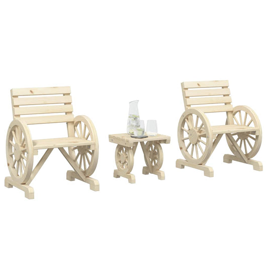 vidaXL 3 Piece Garden Lounge Set Solid Wood Fir 1