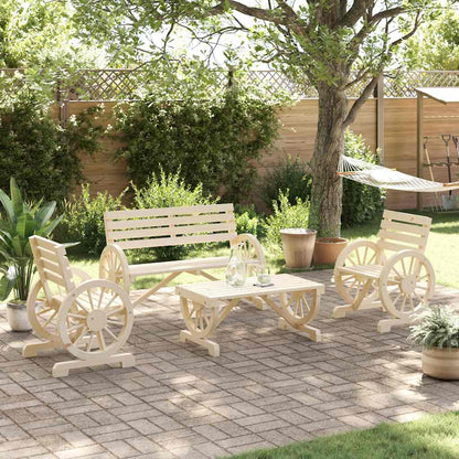 vidaXL 4 Piece Garden Lounge Set Solid Wood Fir 3